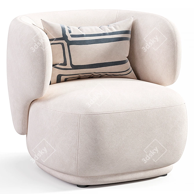 GIULIA Velvet Armchair Elegant Taupe 3D model image 1