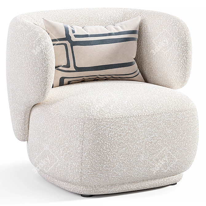 GIULIA Velvet Armchair Elegant Taupe 3D model image 2