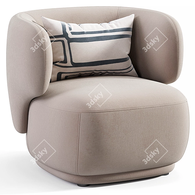 GIULIA Velvet Armchair Elegant Taupe 3D model image 4
