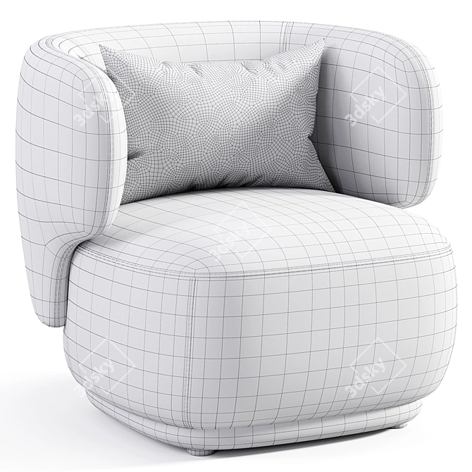 GIULIA Velvet Armchair Elegant Taupe 3D model image 6