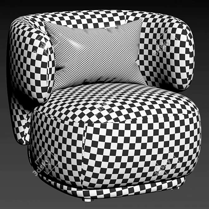 GIULIA Velvet Armchair Elegant Taupe 3D model image 7