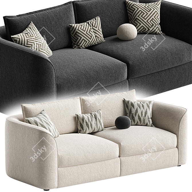 Modern Fabric Como Range Sofa 3D model image 2