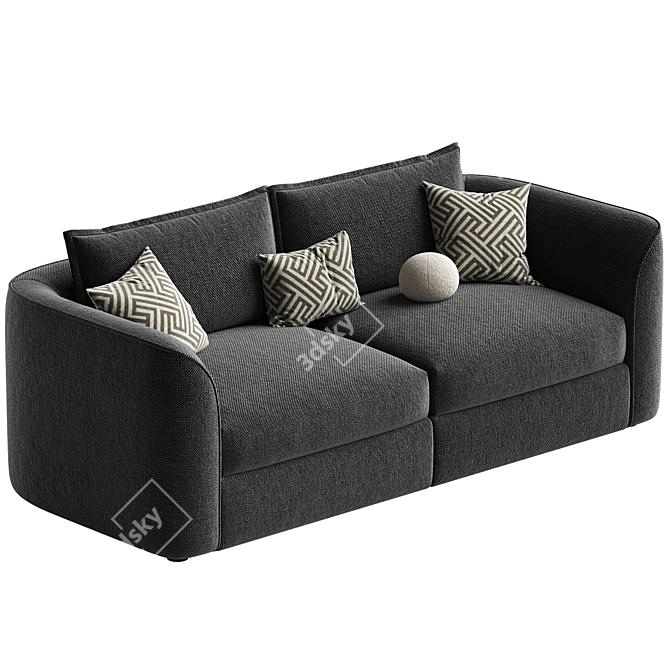 Modern Fabric Como Range Sofa 3D model image 3