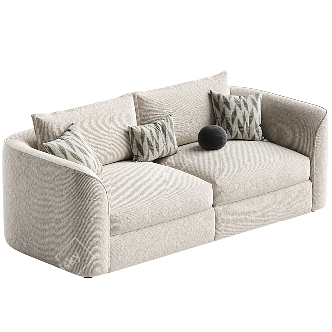 Modern Fabric Como Range Sofa 3D model image 4