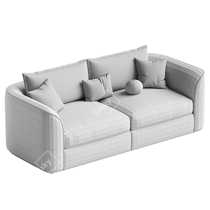 Modern Fabric Como Range Sofa 3D model image 5