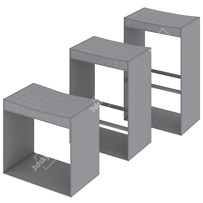 Iron Frame Stools Collection 3D model image 5