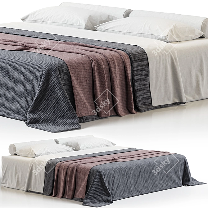 Luxe Gray Waffle Blanket Render 3D model image 1