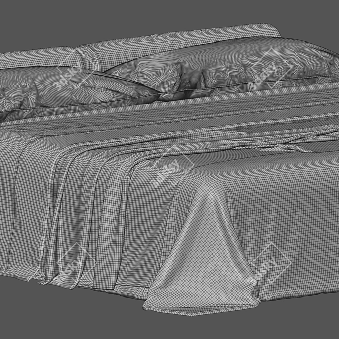 Luxe Gray Waffle Blanket Render 3D model image 3