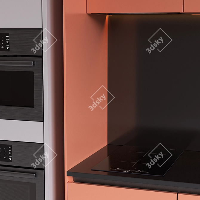 Streamlined Multimaterial Kitchen 3D model image 6