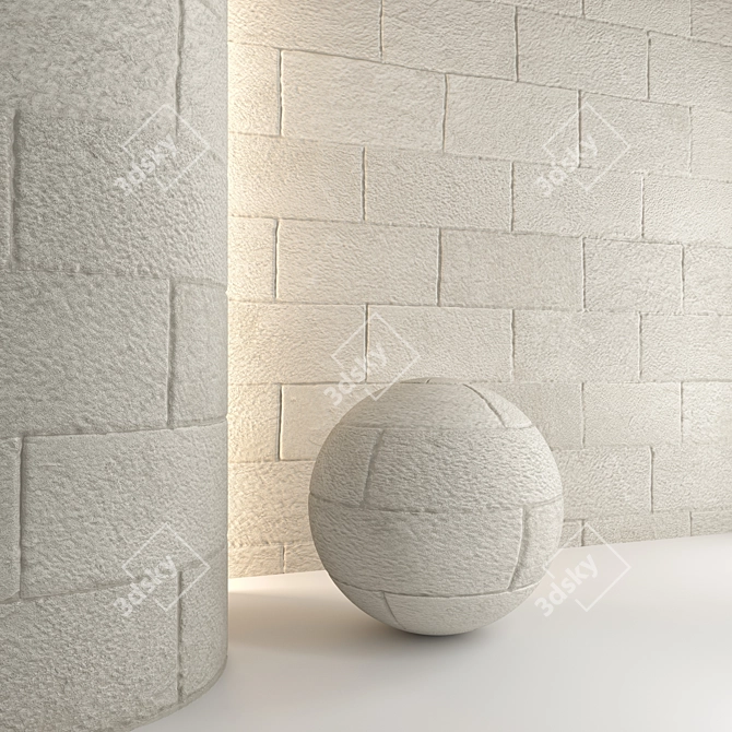 Stone Wall 3D Model Pack 3D model image 2