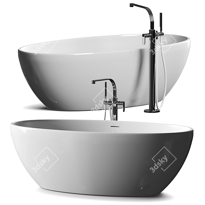 Flaminia App Pietraluce Bathtub | Freestanding 3D model image 1