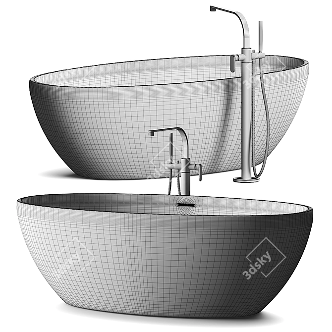 Flaminia App Pietraluce Bathtub | Freestanding 3D model image 4