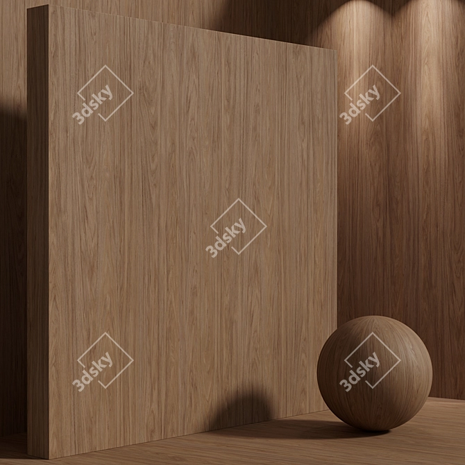 Walnut Seamless Wood Material Set 3D model image 2