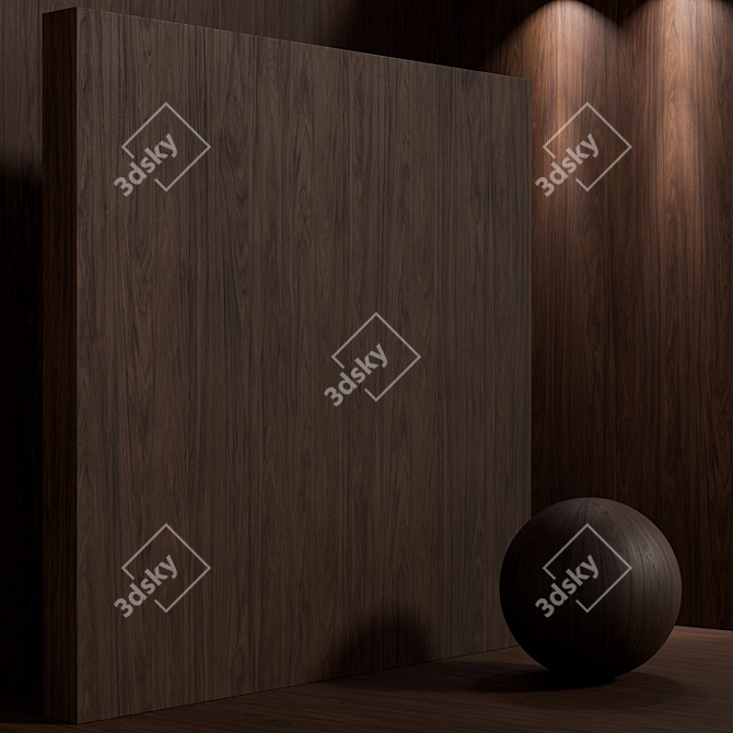 Walnut Seamless Wood Material Set 3D model image 5