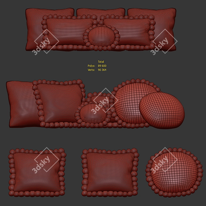 Finca Home Decorative Pillow Set 3D model image 4