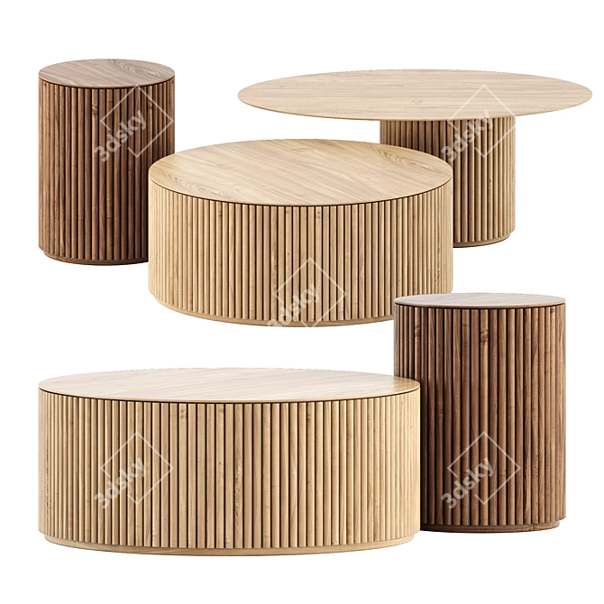 Sleek Asplund Accent Tables 3D model image 1