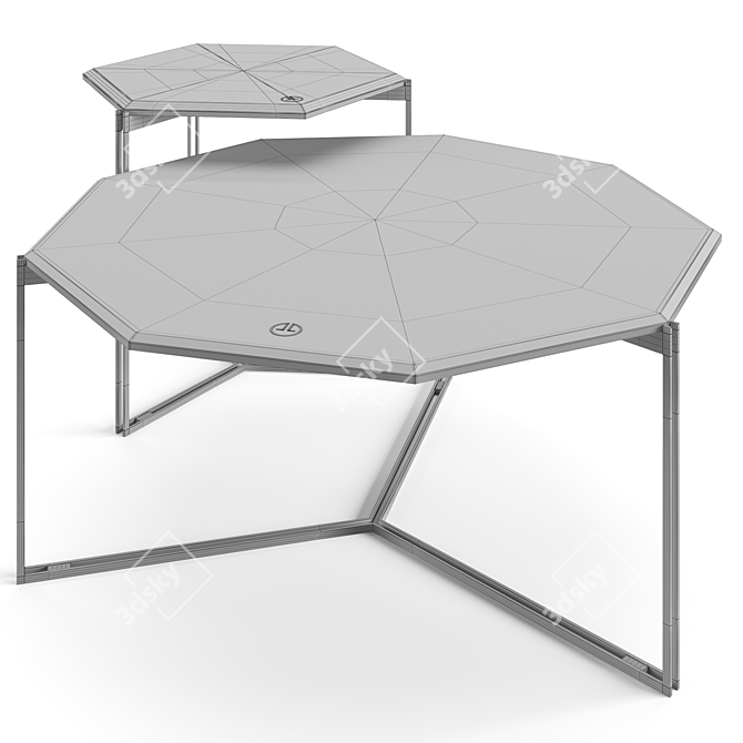 Gemmy Luxury Coffee Tables Set 3D model image 5
