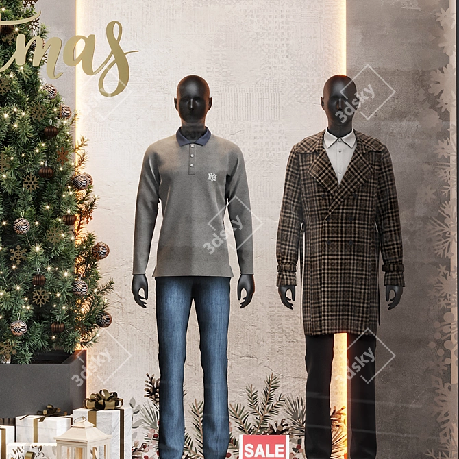 New Year Clothing Shop Showcase 3D model image 4