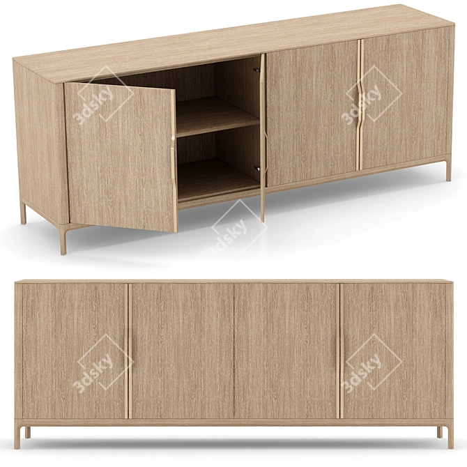 Modern Padua Sideboard Cabinet 3D model image 2