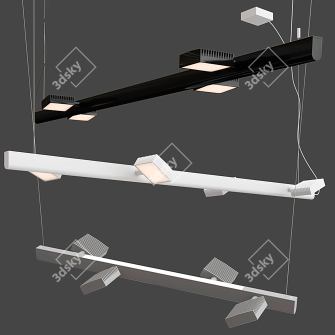 Modern Minimalist Dorval Lighting Collection 3D model image 3