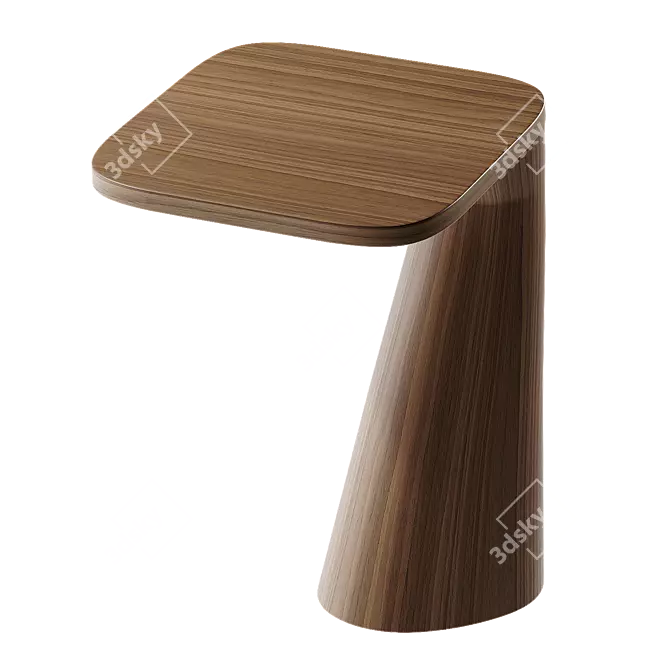 Bora Coffee Table Walnut MDF 3D model image 1