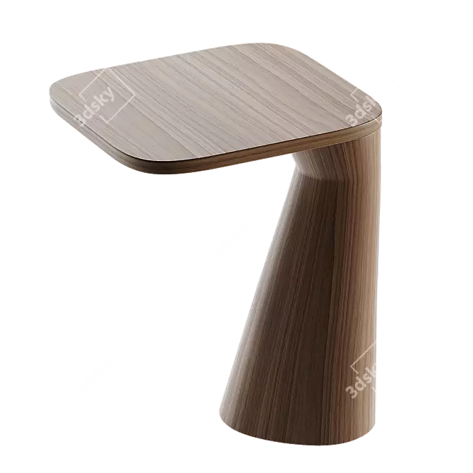 Bora Coffee Table Walnut MDF 3D model image 2