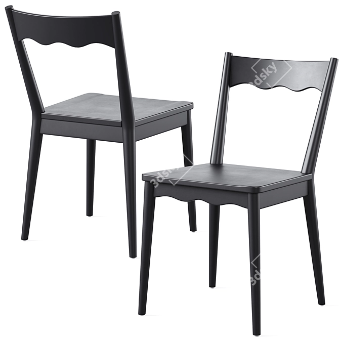 Stella Dining Chair in Velvet 3D model image 3