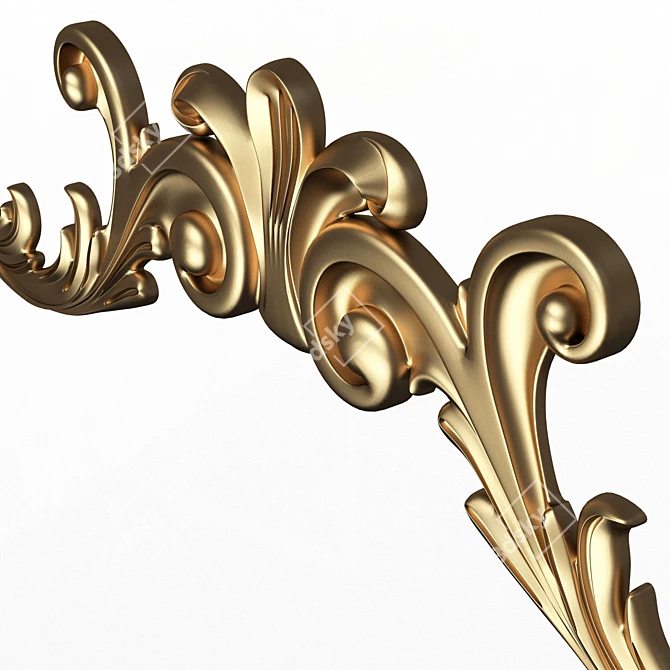 Elegant Carved Plaster Molding Design 3D model image 3