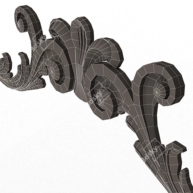 Elegant Carved Plaster Molding Design 3D model image 6