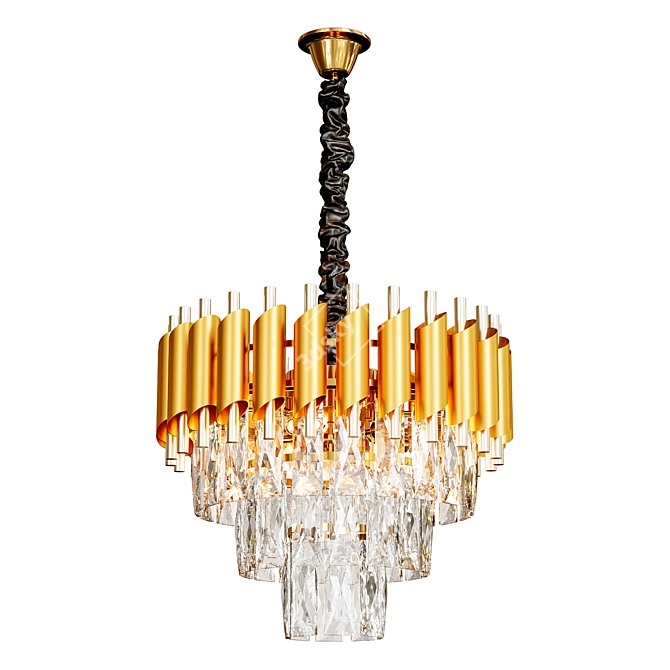 Regal Crystal Chandelier Gold Silver 3D model image 3