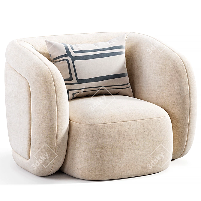Modern Chic VOLTA Armchair Design 3D model image 4