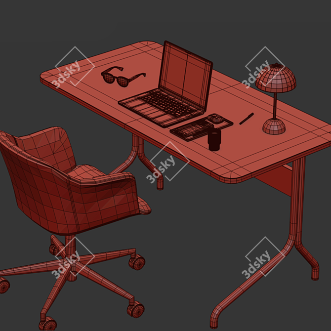 Apple Workspace Set 3D model image 5