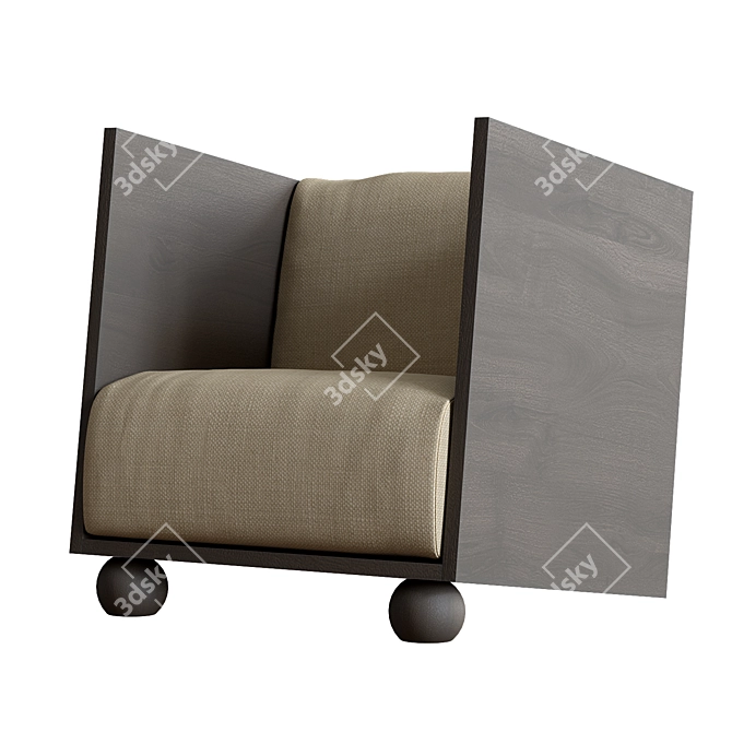 Lux Linen Lounge Chair 3D model image 1