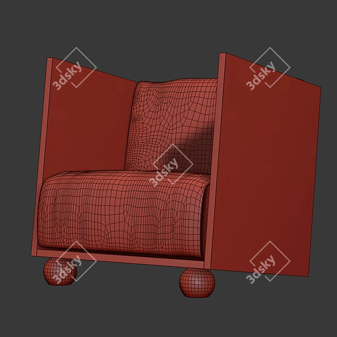 Lux Linen Lounge Chair 3D model image 3