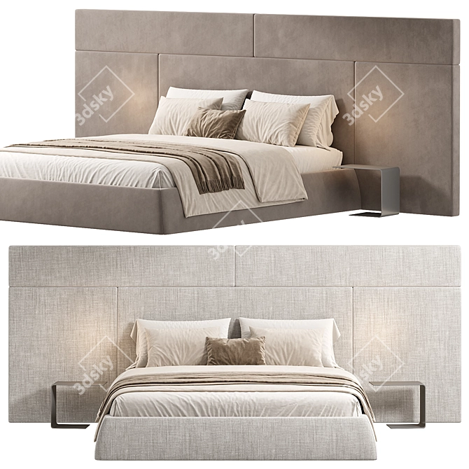 Modern Oriental Style Bed 3D model image 5