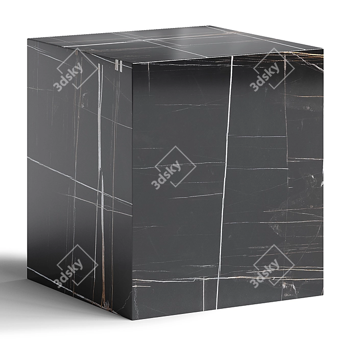 Modern Marble Black Side Table 3D model image 2