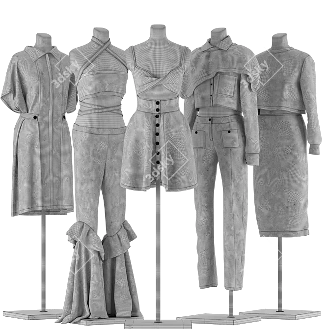 Modern Mannequin Set Vol 010 3D model image 5