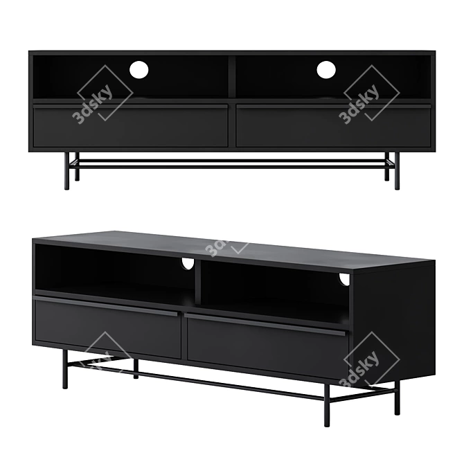 Elegant Metal TV Cabinet Solution 3D model image 1