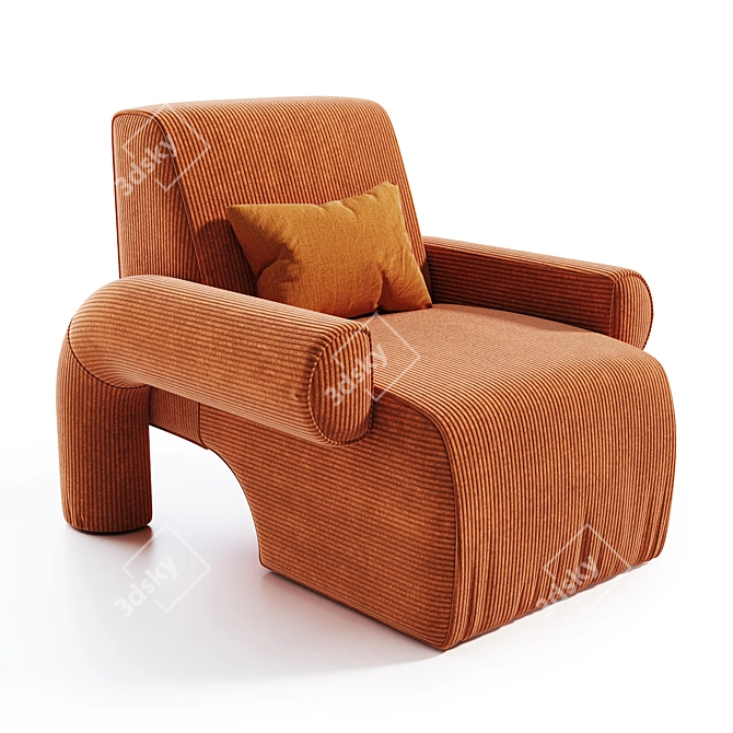 Elegant Lounge Set with Ottoman 3D model image 6