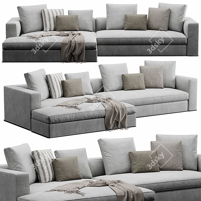 Modern Powell Sofa Furniture 3D model image 2