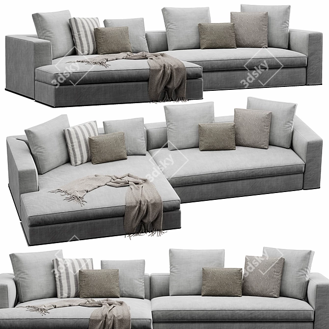 Modern Powell Sofa Furniture 3D model image 4