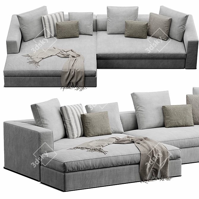 Modern Powell Sofa Furniture 3D model image 6