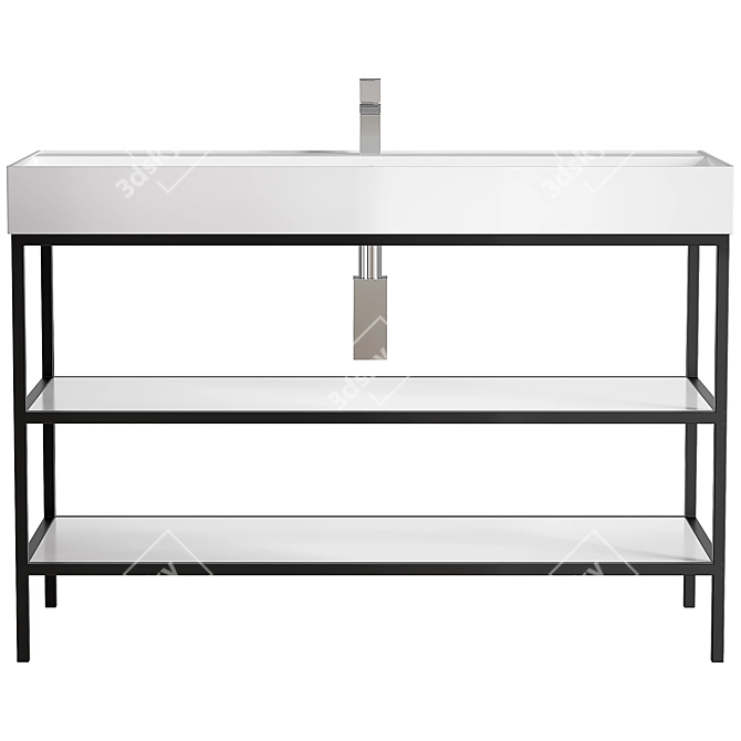 Cezares Cadro Console 2-Tiered White 3D model image 1