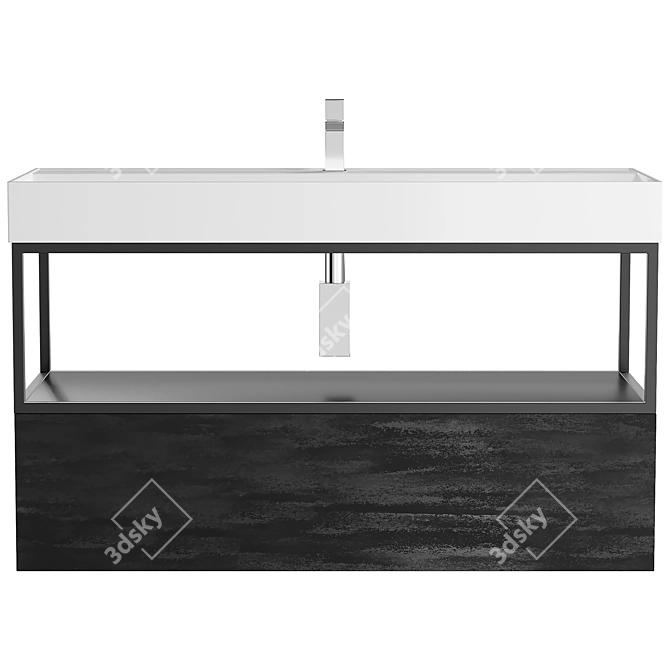 Cezares Cadro Console 2-Tiered White 3D model image 2