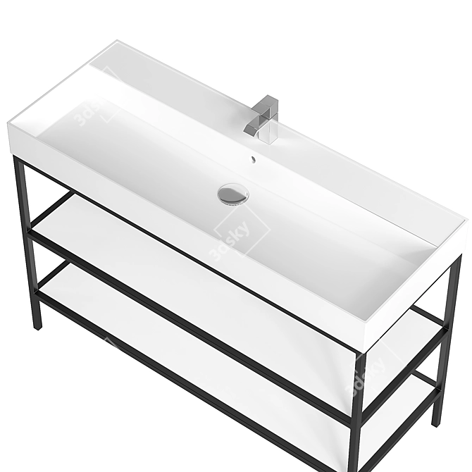 Cezares Cadro Console 2-Tiered White 3D model image 3