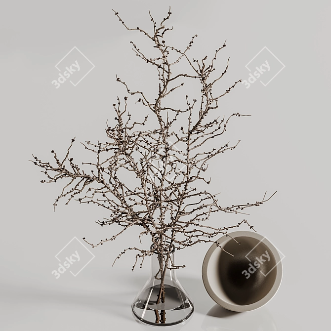 Floral Bouquet Vase 3D Model 3D model image 4