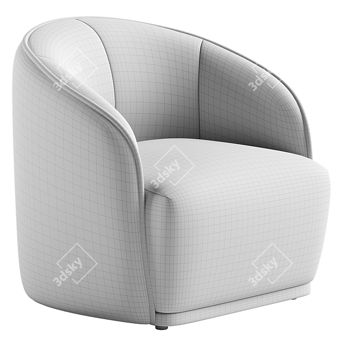 Modern White Boucle Chair Model 3D model image 5