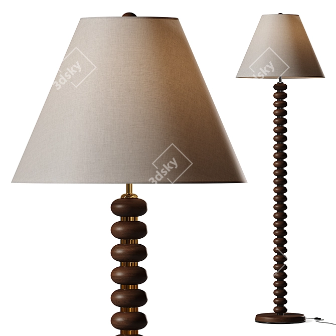 Sleek Modern Greyson Floor Lamp 3D model image 1
