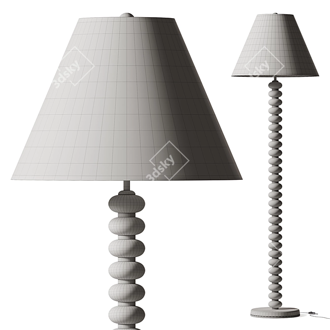 Sleek Modern Greyson Floor Lamp 3D model image 3