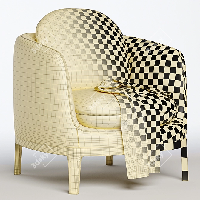 Bilbao Timber Lounge Chair 3D model image 5